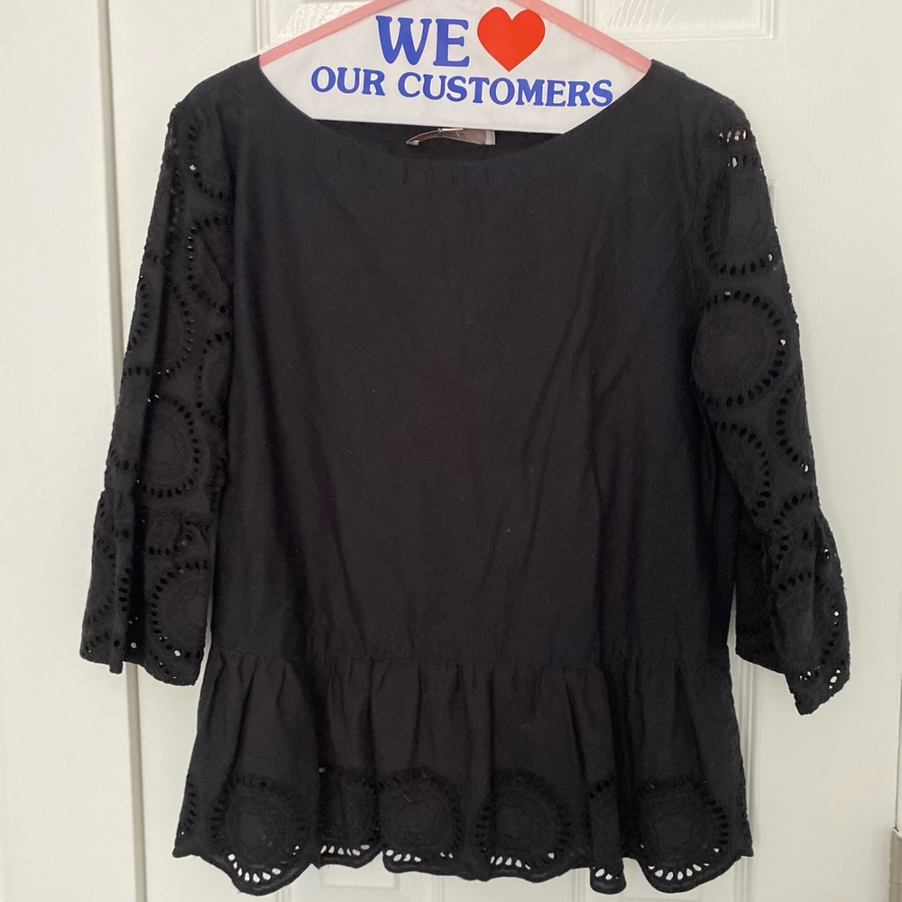 Loft eyelet peplum top